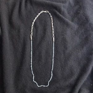 Silver and aquamarine necklace